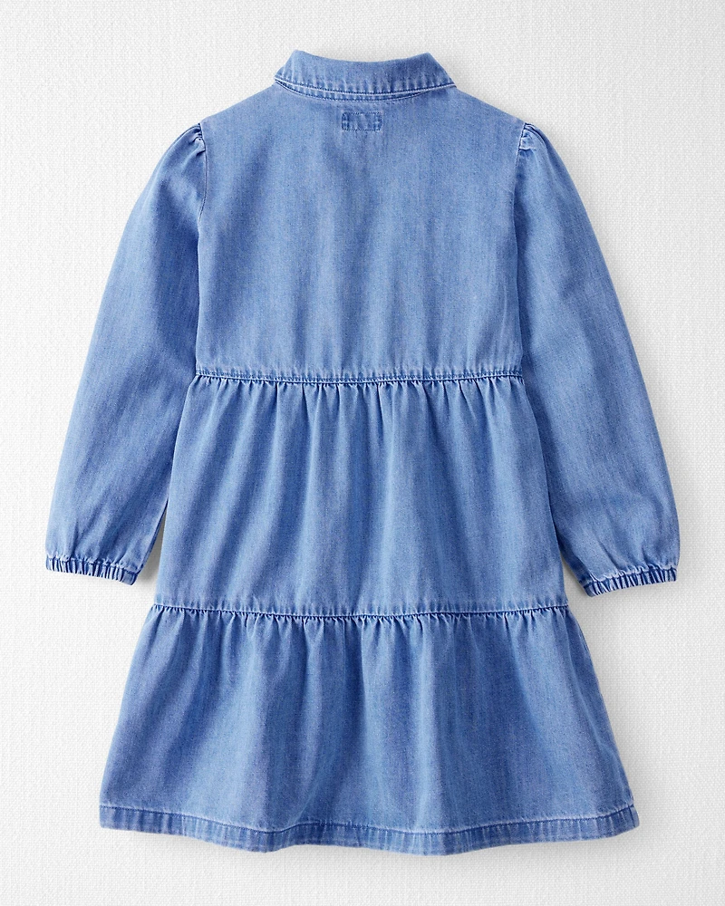 Girls Organic Cotton Chambray Dress