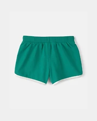 Girls French Terry Active Shorts - Green