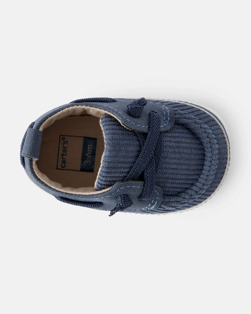 Baby Boy Corduroy Boat Shoes - Blue