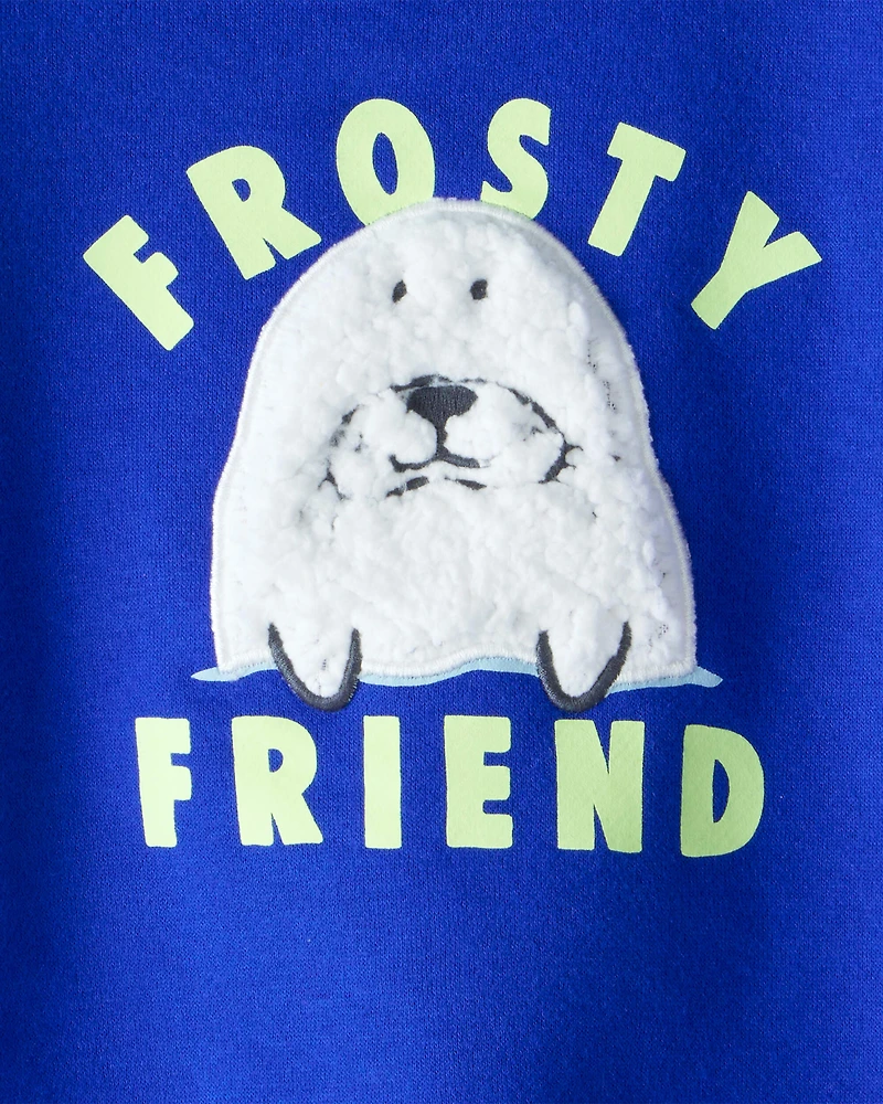 Baby Boy Seal Pullover Sweatshirt - Blue