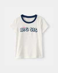 Toddler Girl 'Big Sis' Graphic Tee - Ivory