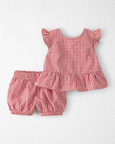 Baby Girl 3-Piece Gingham Set Made with Organic Cotton