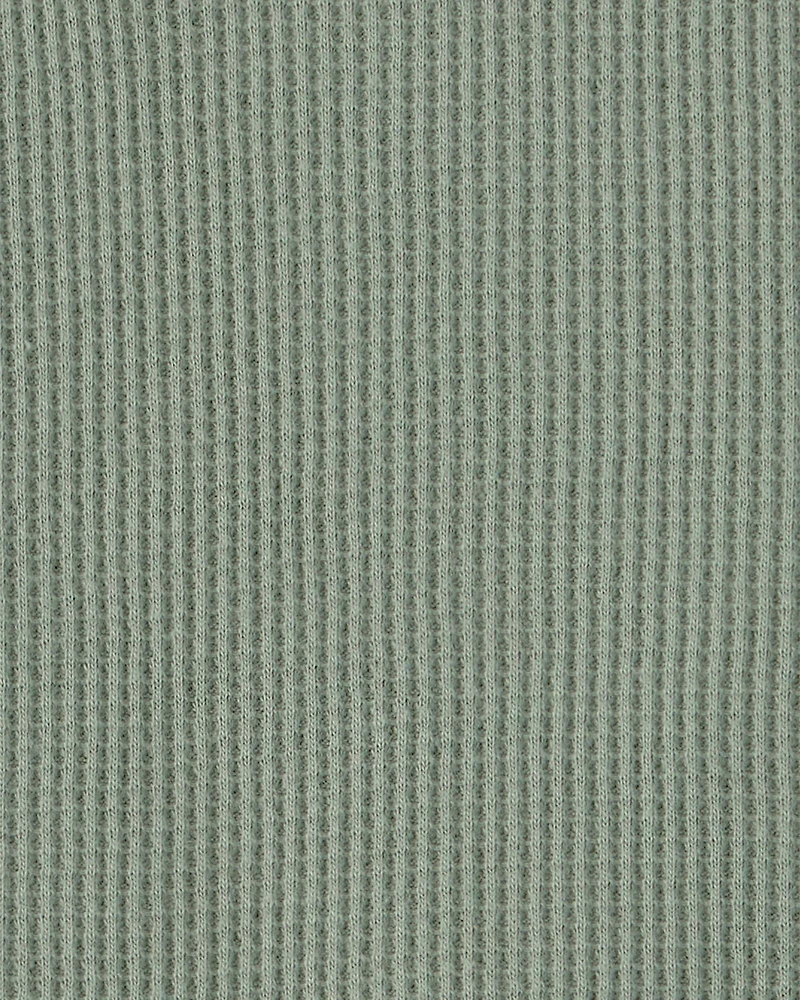 Baby Boy Solid Thermal Sleeveless Romper - Green