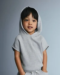 Toddler Waffle Knit Hooded Top - Heather Grey