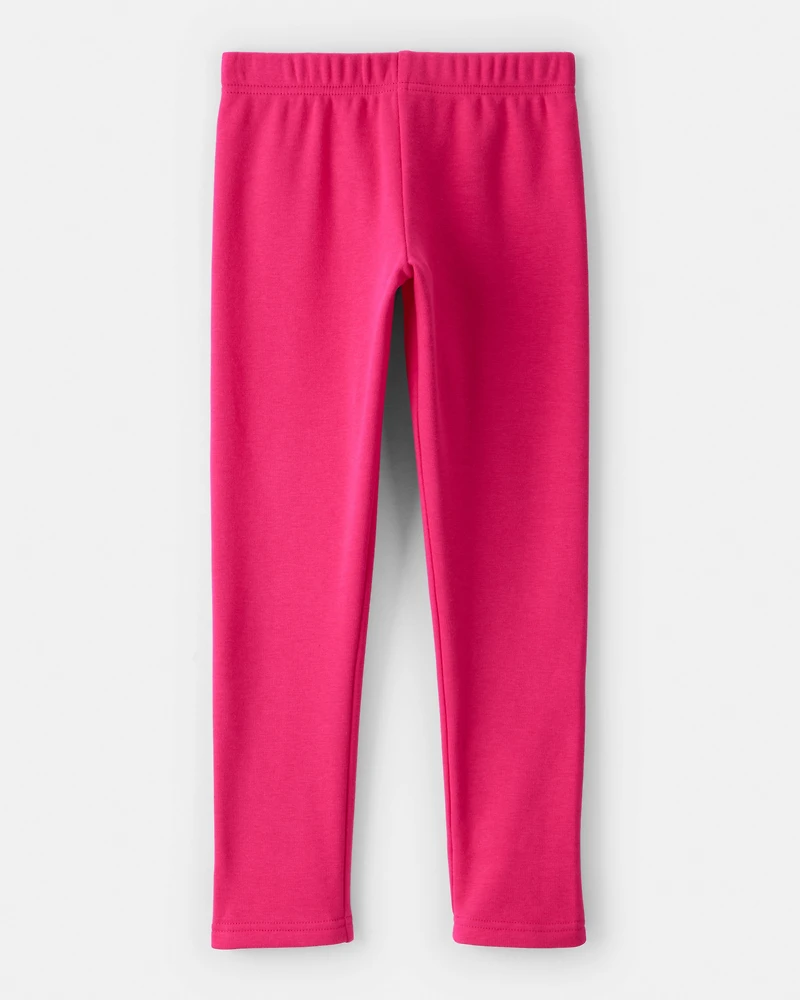 Girls Pull-On Stretch Cozy Leggings - Pink