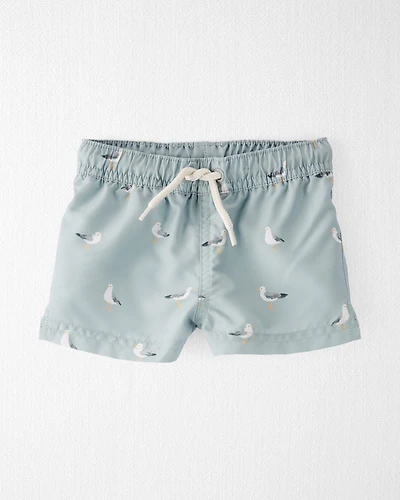 Baby Boy Recycled Seagull-Print Swim Trunks