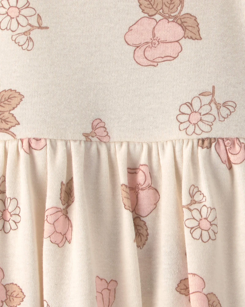 Baby Girl 2-Pack Floral Short-Sleeve Bodysuit Dress - Pink/Ivory
