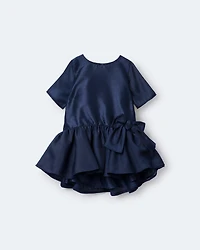 Toddler Girl Drop Waist Short-Sleeve Dress - Navy