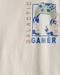 Boys Galactic Gamer Long-Sleeve Tee - Cream
