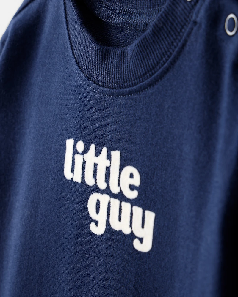 Baby Boy Little Guy' Cotton Long-Sleeve Jumpsuit - Navy