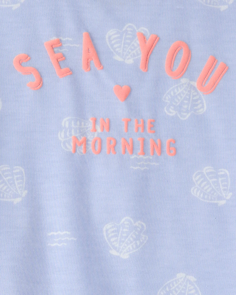 Toddler Girl Sea Shell Loose Fit 2-Piece Pyjama Set - Blue