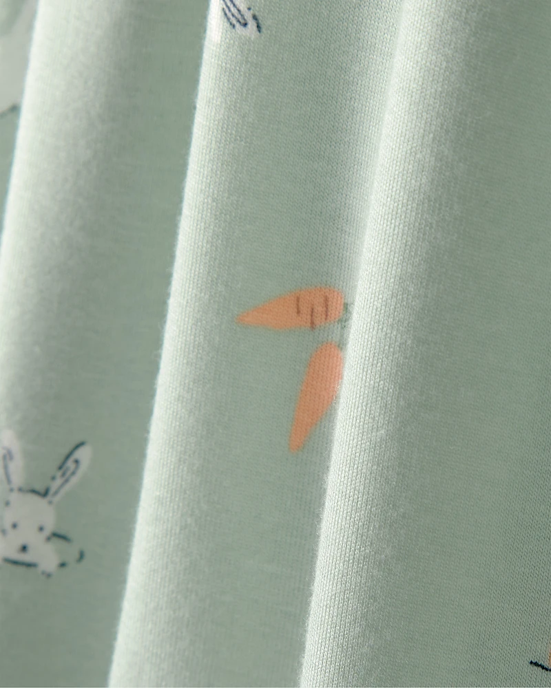 Baby Girl Bunny Short-Sleeve Bodysuit Dress - Green