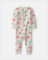 Baby Girl Sea Critters 100% Cotton 1-Piece Pyjama - Cream
