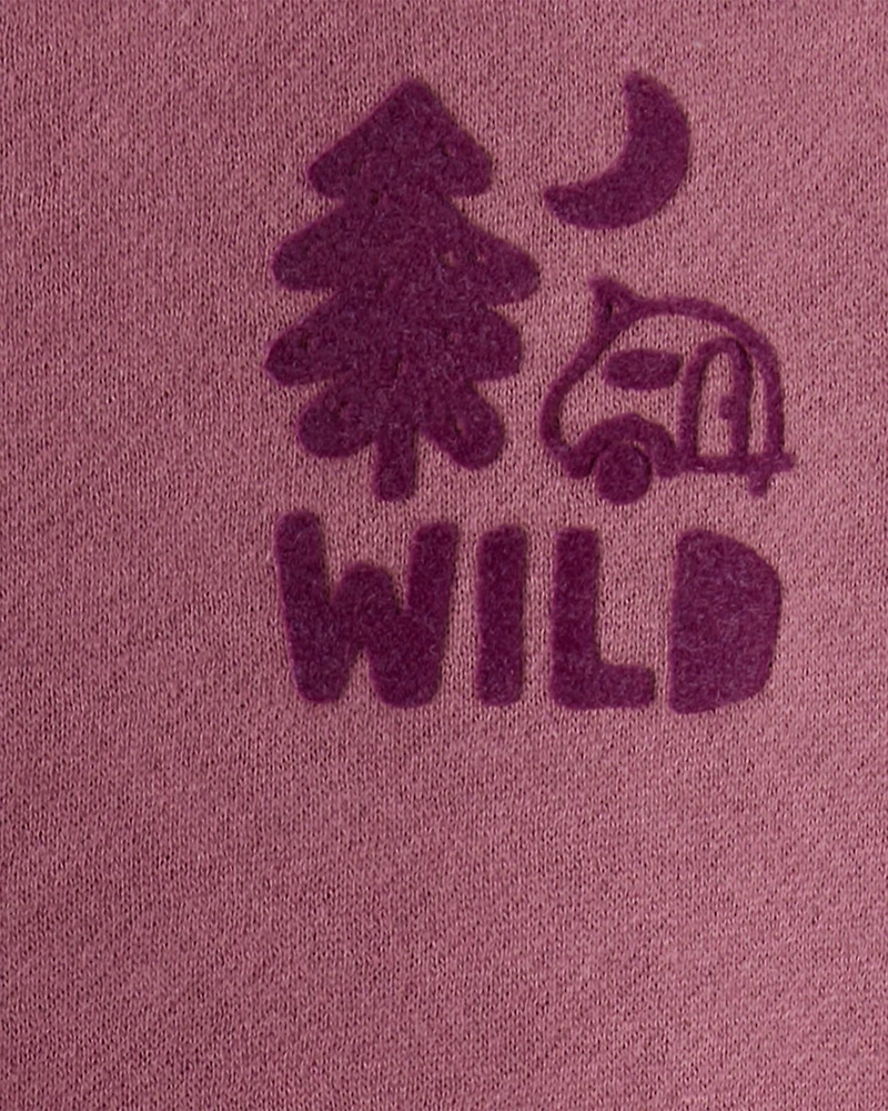 Baby Boy 2-Piece Camping Fleece Sweatshirt & Pant Set - Maroon/Blue