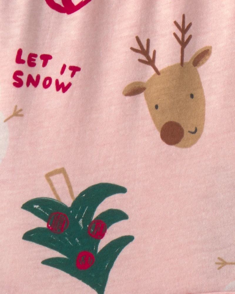 Toddler Girl Christmas Long-Sleeve Dress - Pink