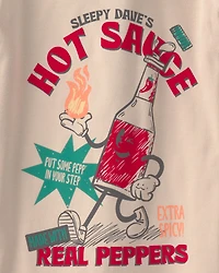 Boys Hot Sauce 100% Cotton Snug Fit 4-Piece Pajama Set - Tan/Green