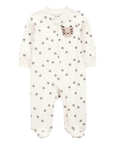 Baby Boy Tiger Print 2-Way Zip Cotton Sleeper