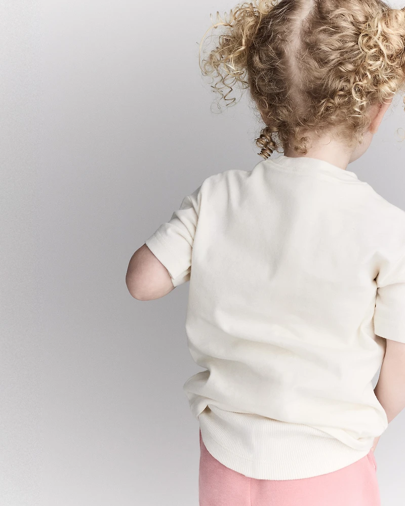 Toddler Short-Sleeve Relaxed Graphic Tee - Cream