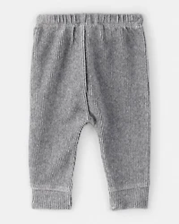 Baby Boy Ribbed Velour Pant - Dark Grey