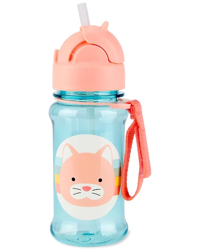 ZOO Straw Bottle -12 oz Rainbow Cat
