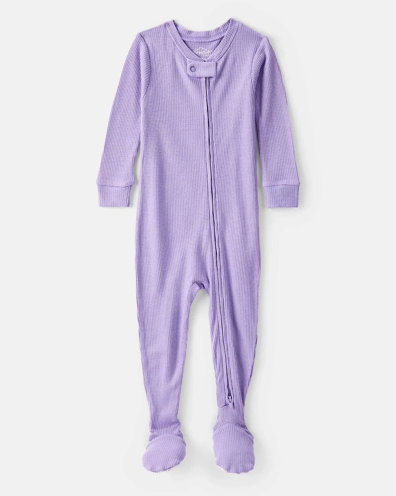 Baby Girl PurelySoft Long-Sleeve 2-Way Zip 1-Piece pyjamas - Purple