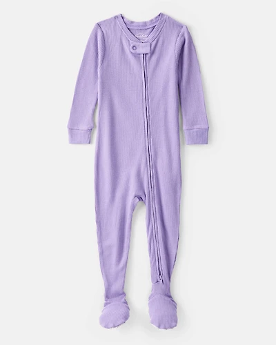 Baby Girl PurelySoft Long-Sleeve 2-Way Zip 1-Piece pyjamas - Purple