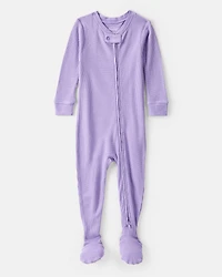Baby Girl PurelySoft Long-Sleeve 2-Way Zip 1-Piece pyjamas - Purple