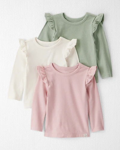 Baby Girl 3-Pack Organic Cotton Ribbed Tees