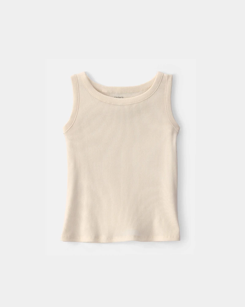 Girls Rib Tank Top - Cream