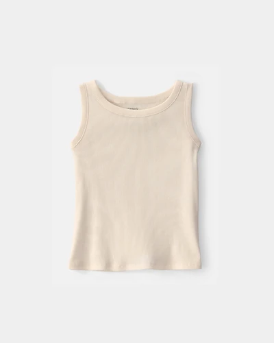 Girls Rib Tank Top - Cream