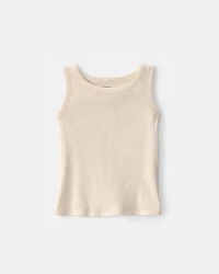 Girls Rib Tank Top - Cream
