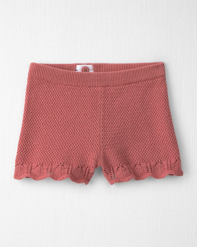 Toddler Girl 2-Piece Organic Cotton  Knit Top & Short Set