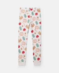 Kids 2-Piece Thanksgiving 100% Cotton Snug Fit Pyjama Set - Cream