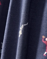 Baby Boy Football Print PurelySoft Long-Sleeve 2-Way Zip 1-Piece pyjamas - Navy Blue