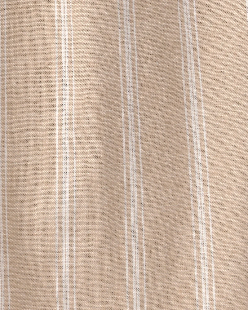 Toddler Striped Linen Pants - Brown