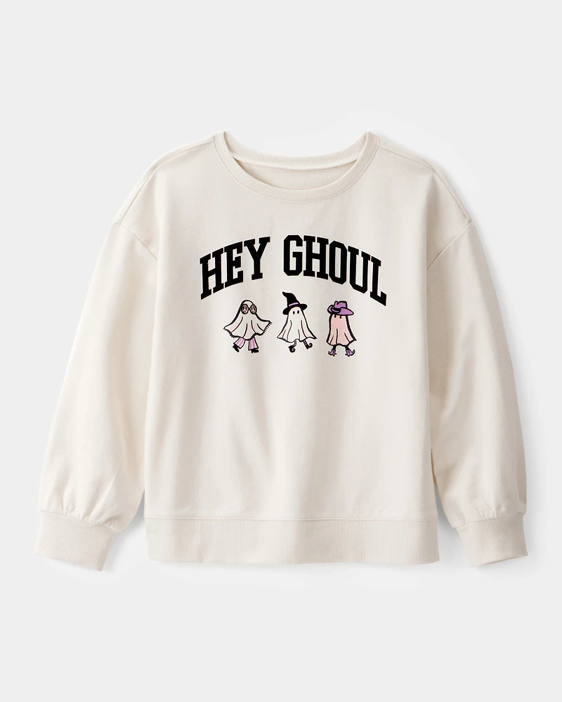 Kid Halloween Hey Ghoul Pullover Sweatshirt