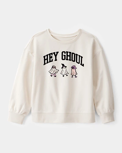 Kid Halloween Hey Ghoul Pullover Sweatshirt