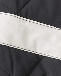 Baby Girl Colour Block Puffer Jacket - Black