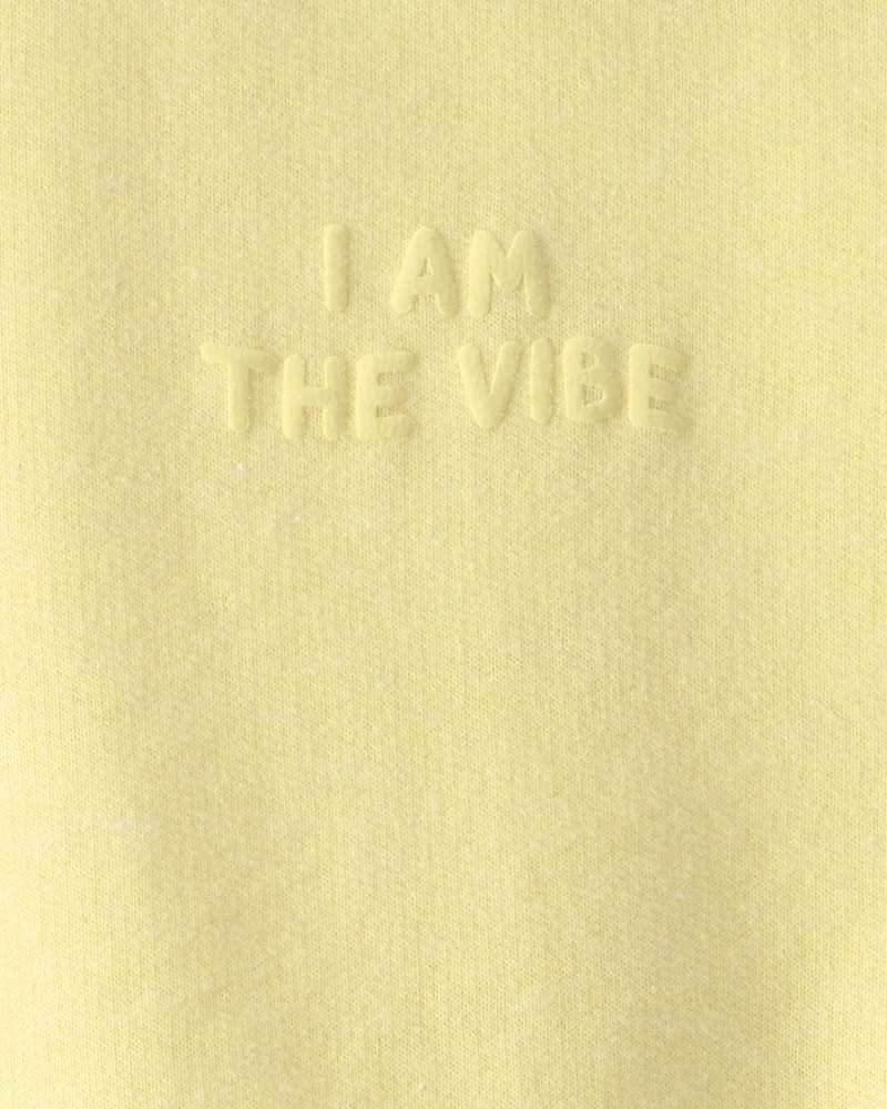 Toddler Girl 'I Am The Vibe' French Terry Pullover Sweatshirt - Yellow