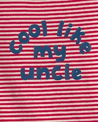 Baby 'Cool Like My Uncle' Striped Graphic Bodysuit - Red