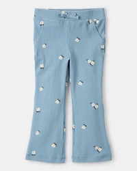 Toddler Girl 2-Piece Floral Top & Pant Set - Blue