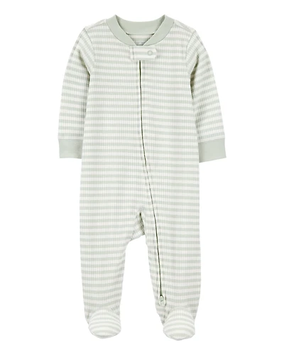 Baby Boy Striped 2-Way Zip Ribbed Sleeper pyjamas