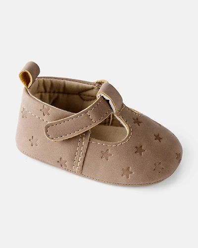 Baby Girl Star Mary Jane Shoes - Brown