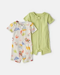 Baby 2-Pack Beach PurelySoft™ 1-Piece Pyjama - Green/Ivory