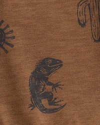 Toddler Desert Print Pull-On Cotton Shorts - Brown