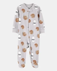 Baby Milk & Cookies 2-Way Zip Cotton Sleeper