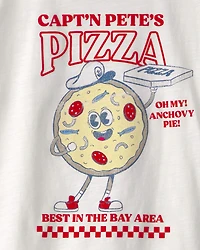 Boys Pizza Graphic Tee - White