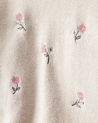 Baby Girl 2-Piece Floral Sweater & Pant Set - Cream