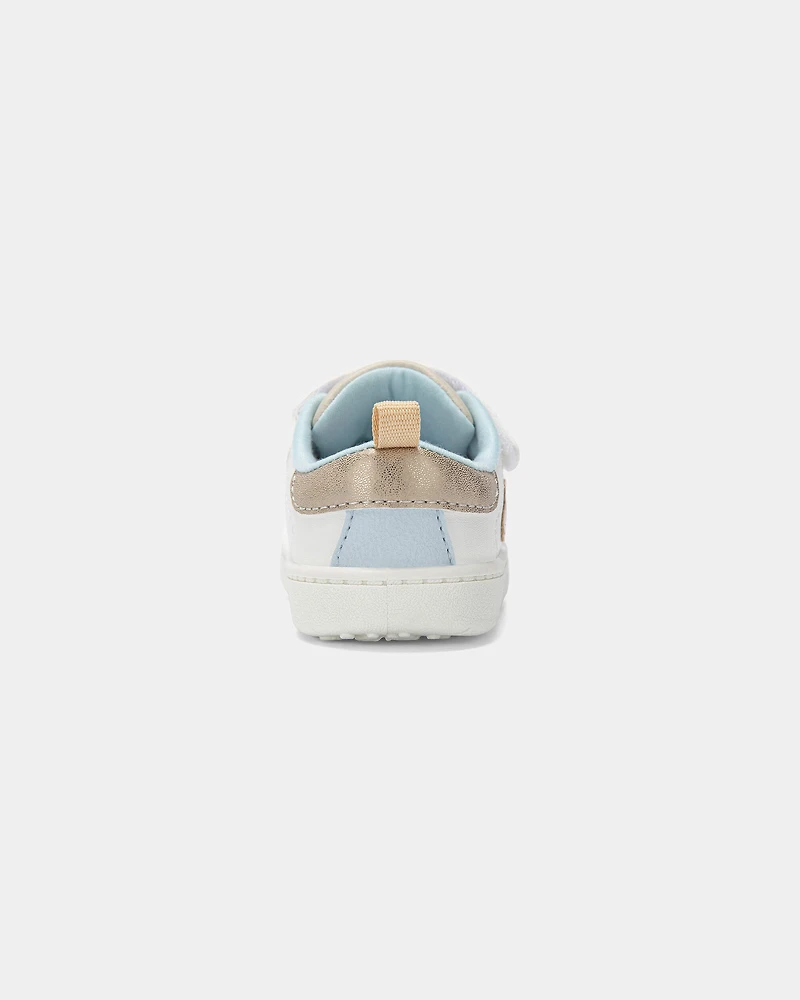 Baby Girl Every Step® First Walker Heart Casual Shoes - White/Tan