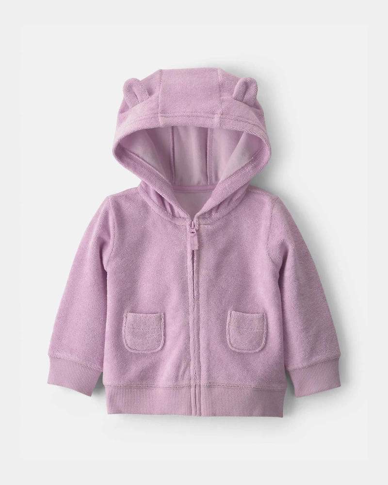Baby Girl 3-Piece Bear Terry Layering Set - Purple